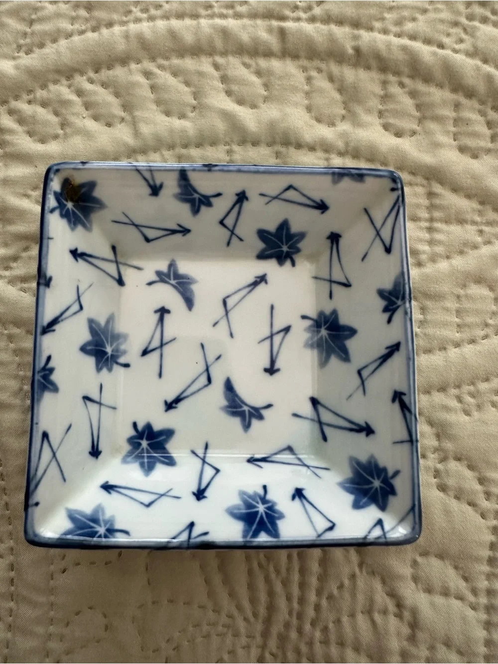 Japanese Porcelain 4” Square Soy Sauce Dipping Dish